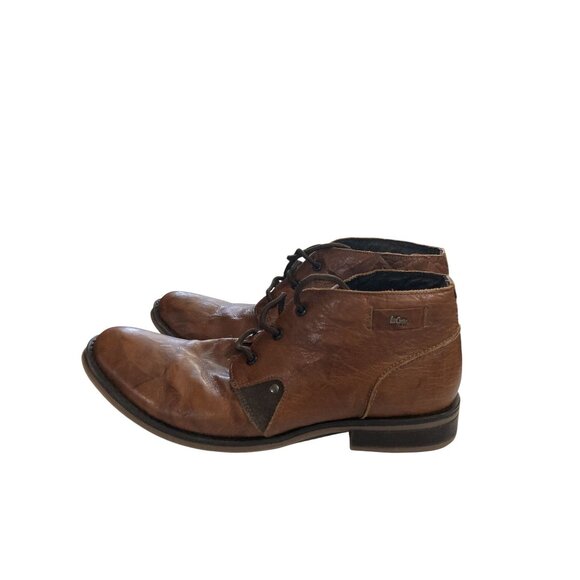 Lee Cooper Men's Size 11 Brown Leather Lace-Up Ankle Boots shoes - Picture 2 of 7